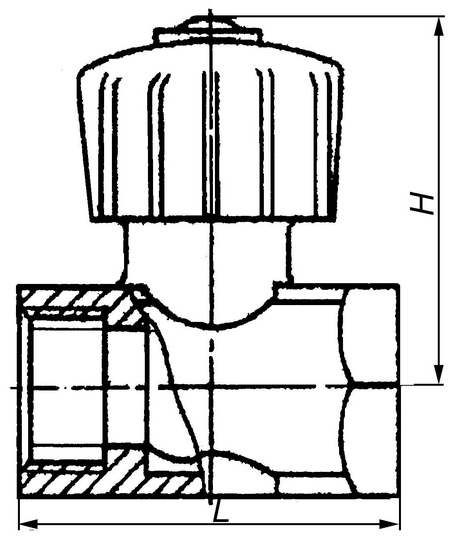 КРТП Кран регулирующий трехходовой сальниковый пробковый с фиксатором